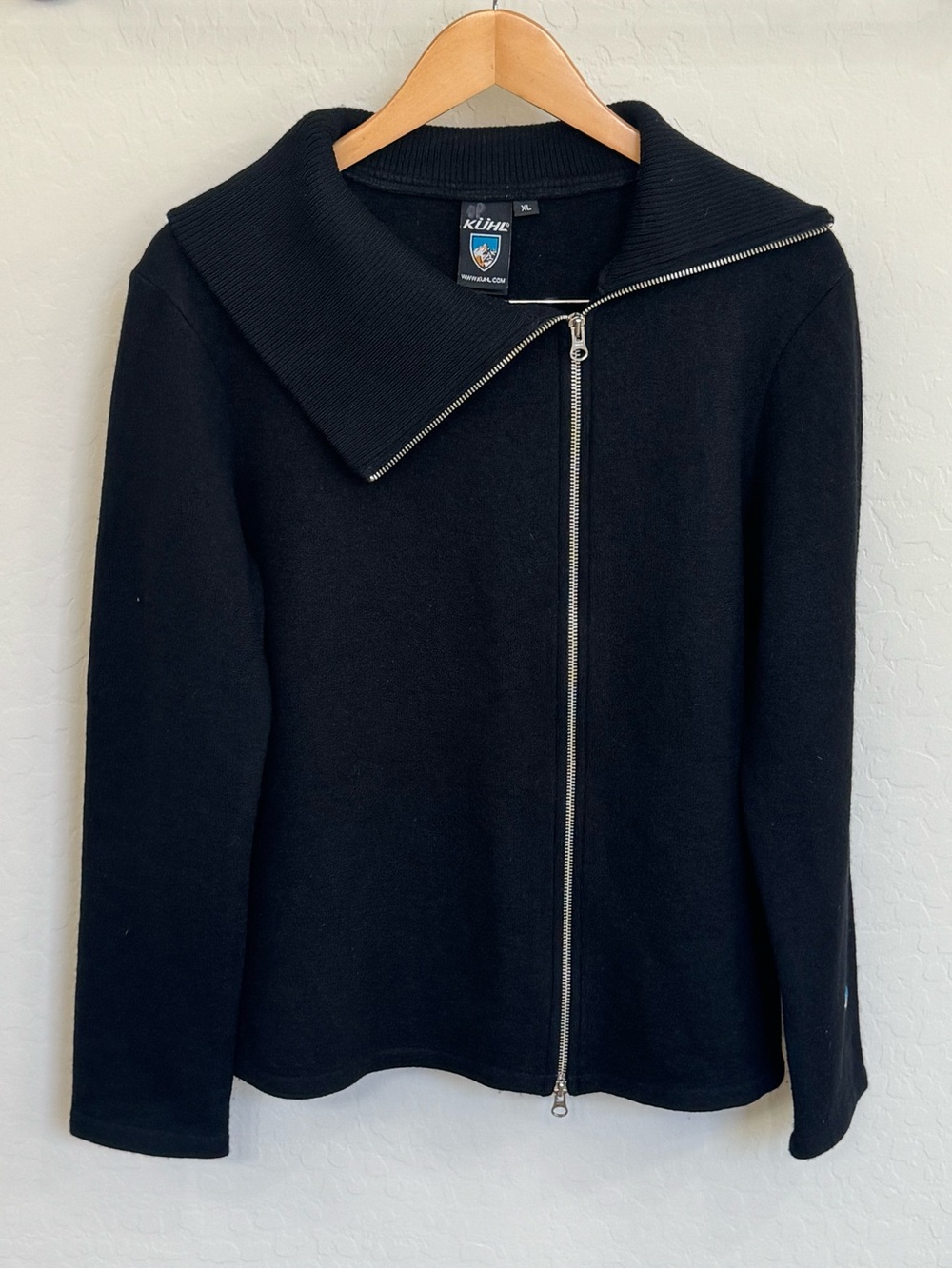 KÜHL Prague Women's 100% Merino Wool Asymmetrical Full Zip Sweater Jacket XL